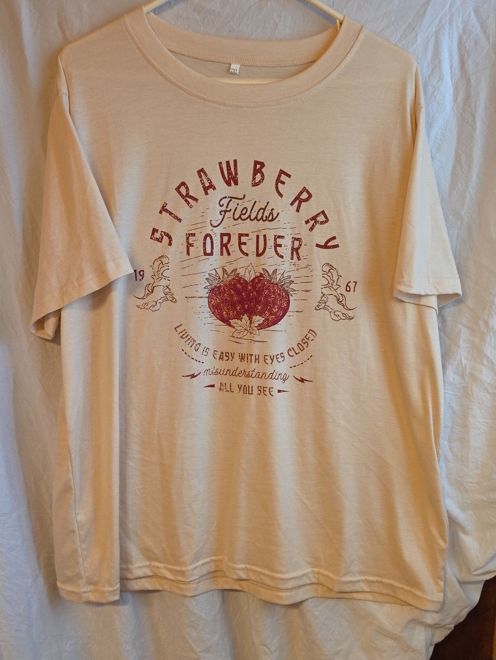 Strawberry Fields Forever Graphic Tee - Cream